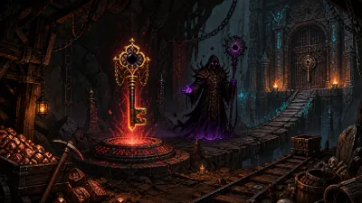 Mysterious Key between a copper mine, void sorcerer, and sealed Dhorn Farum door