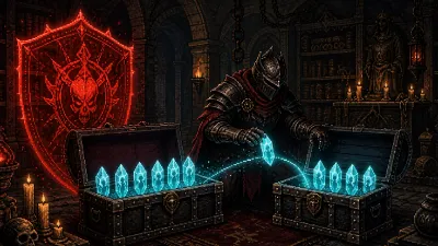 Hero Siege character soul crystals being copied between two protected archive chests