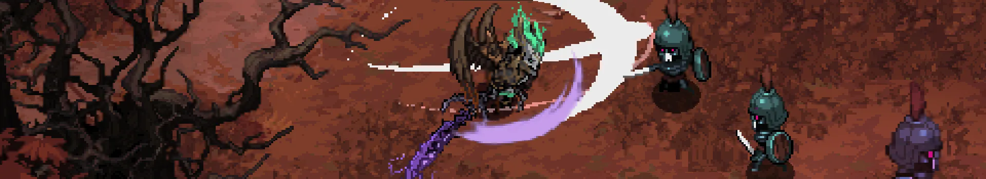 A Hero Siege character attacking a group of shielded enemies at close range