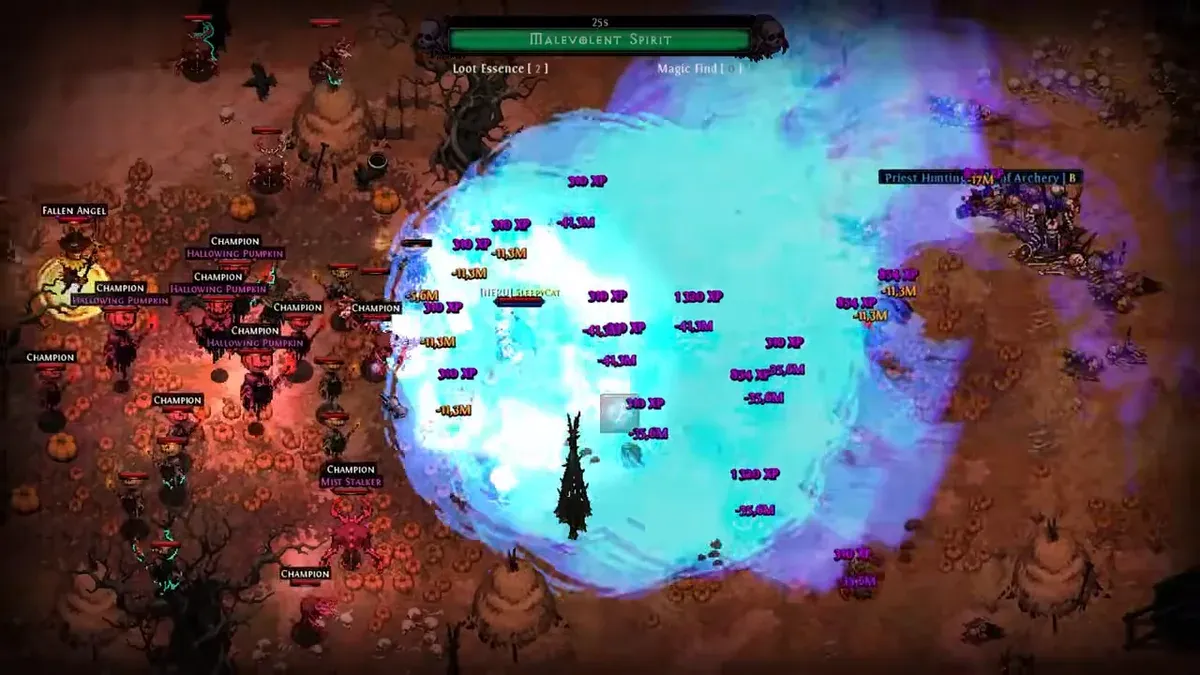 White Mage creating a large blue Mana Orb across a crowded battlefield